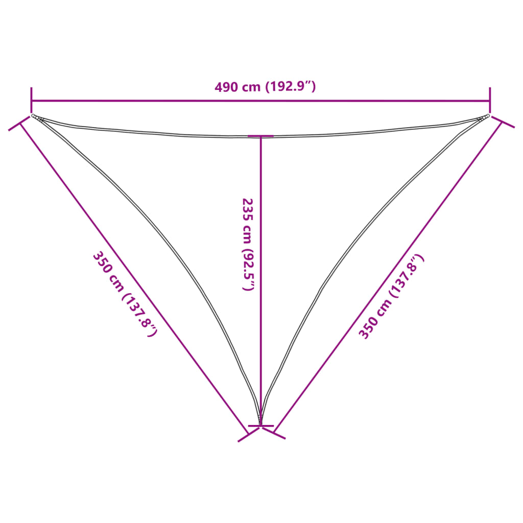 Sonnensegel Oxford-Gewebe Dreieckig 3,5x3,5x4,9 m Dunkelgrün