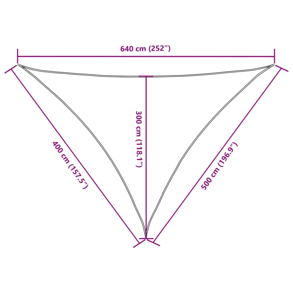 Sonnensegel Oxford-Gewebe Dreieckig 4x5x6,4 m Dunkelgrün