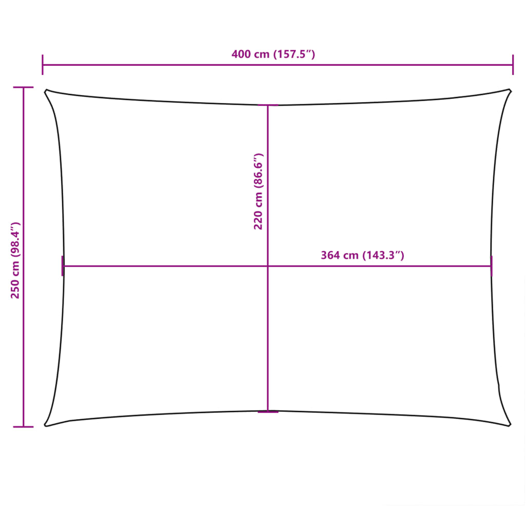 Sonnensegel Oxford-Gewebe Rechteckig 2,5x4 m Blau