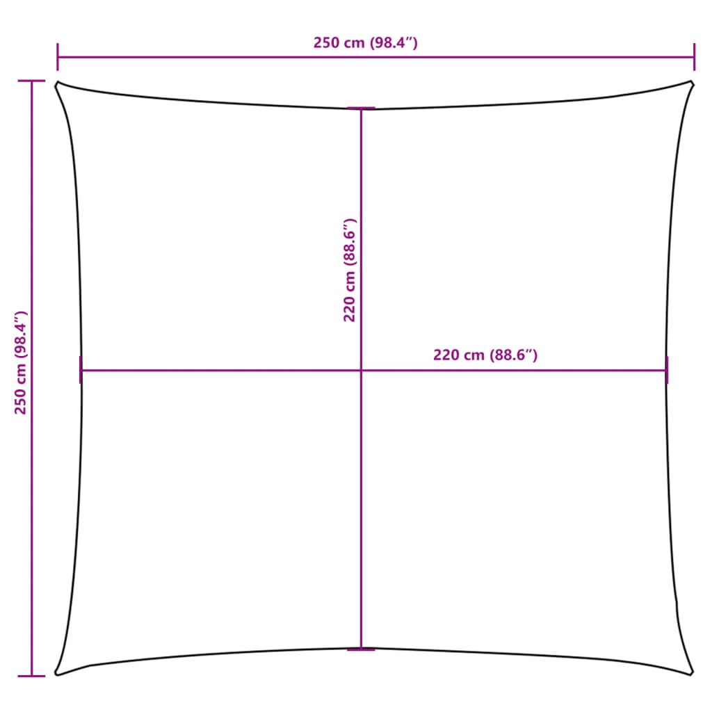 Sonnensegel Oxford-Gewebe Quadratisch 2,5x2,5 m Gelb