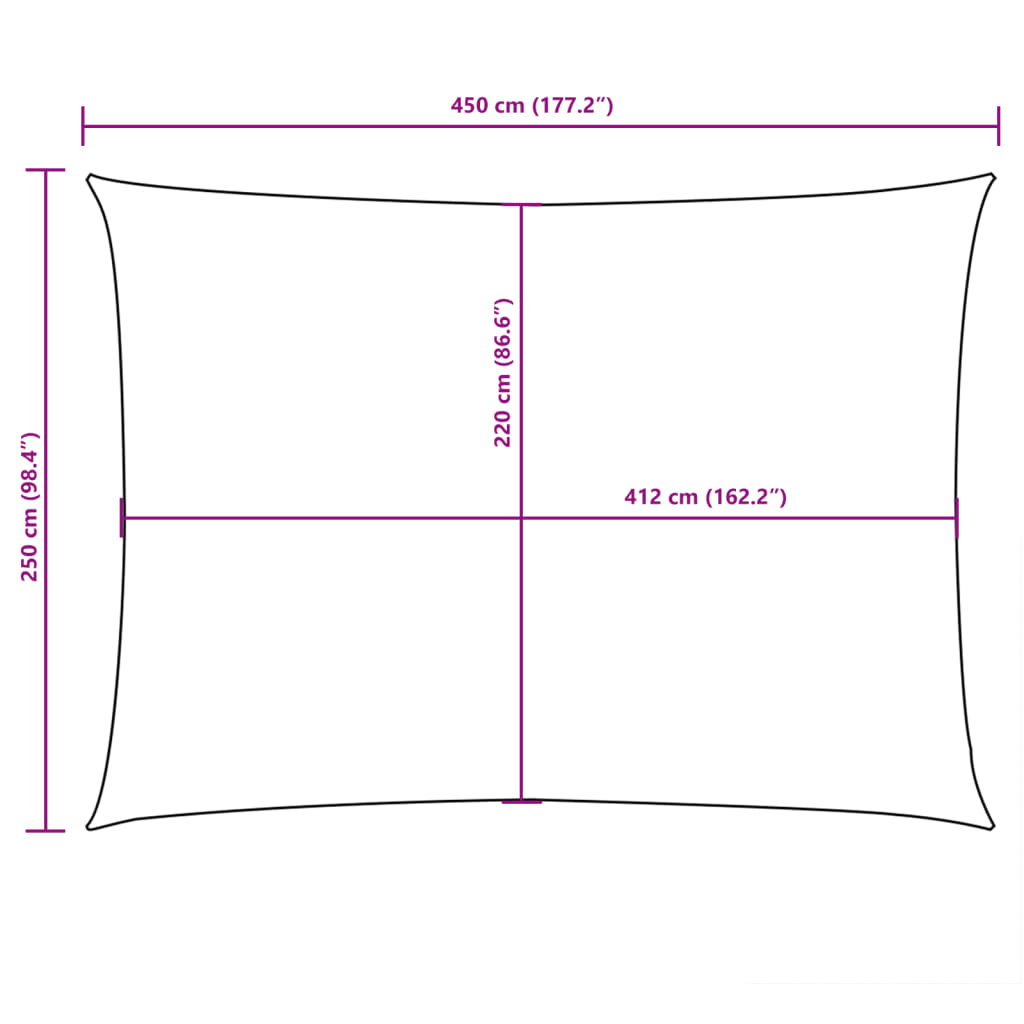 Sonnensegel Oxford-Gewebe Rechteckig 2,5x4,5 m Gelb
