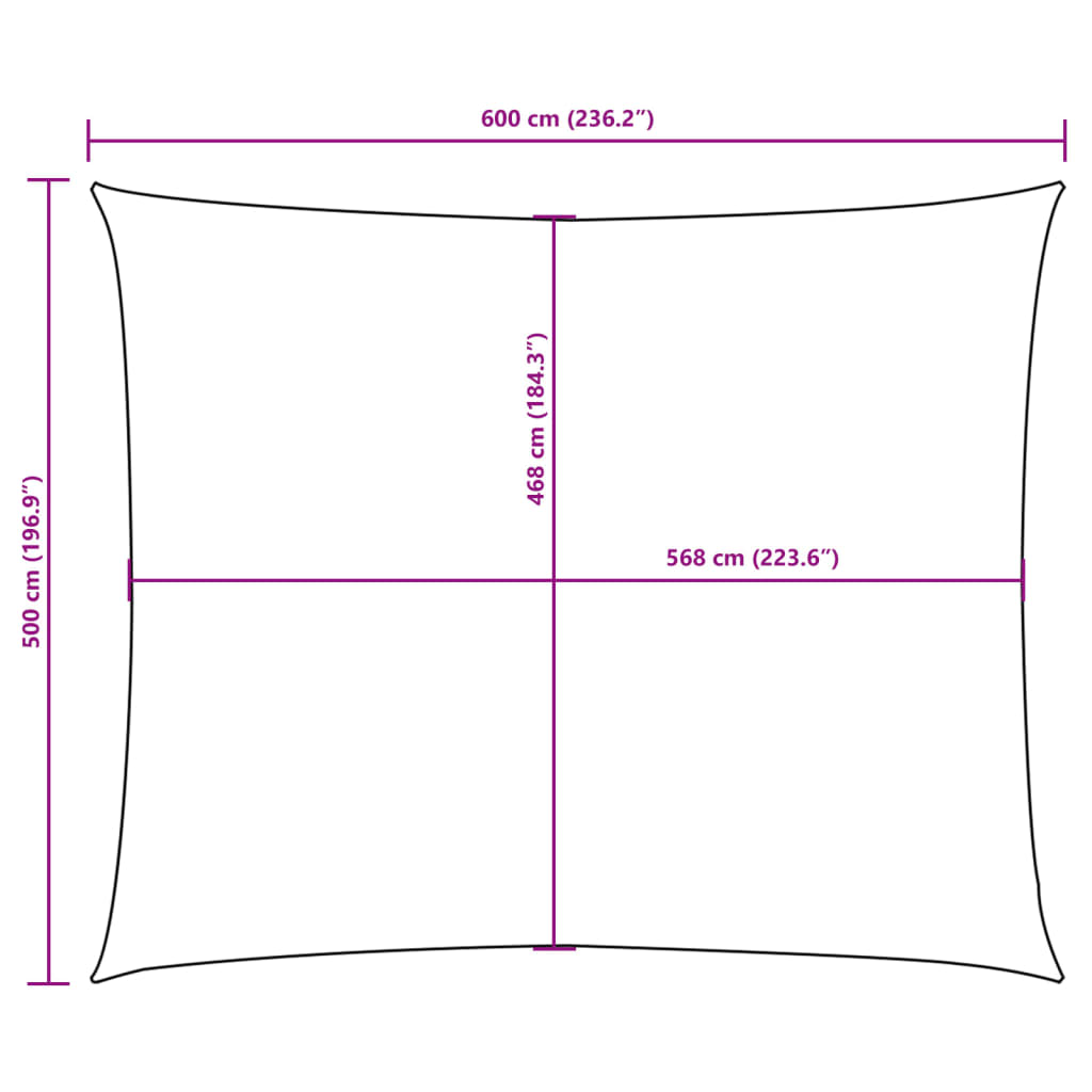 Sonnensegel Oxford-Gewebe Rechteckig 5x6 m Gelb
