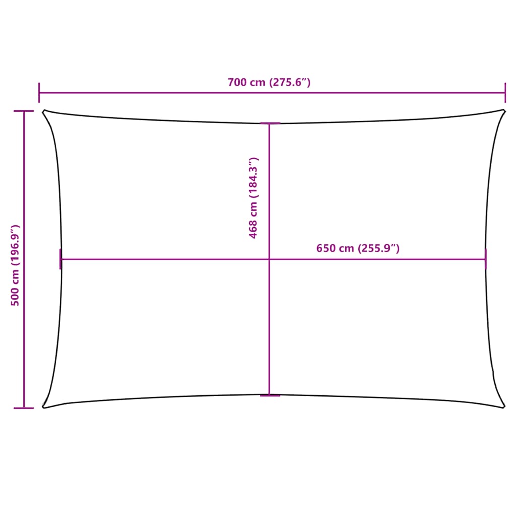 Sonnensegel Oxford-Gewebe Rechteckig 5x7 m Gelb