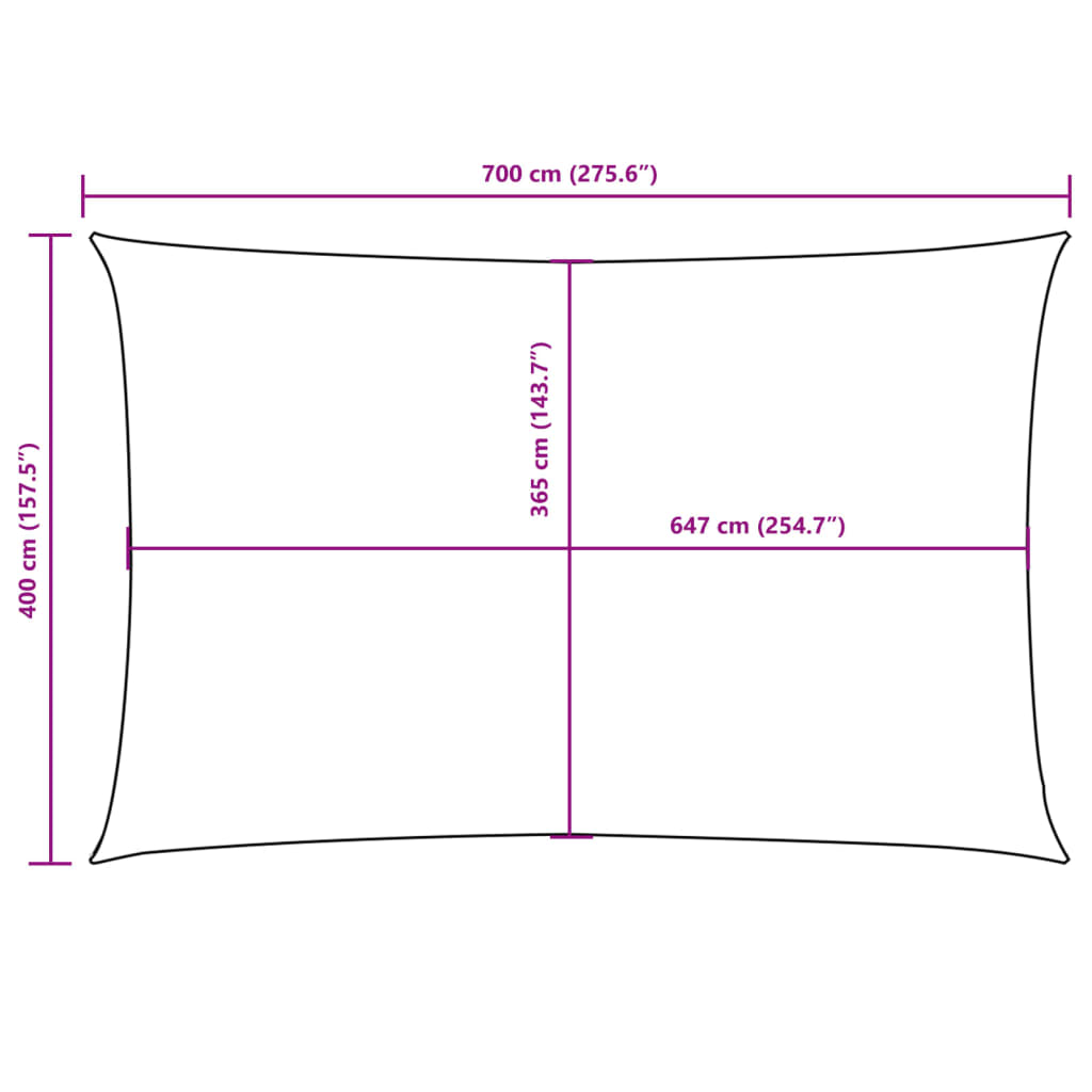 Sonnensegel Oxford-Gewebe Rechteckig 4x7 m Rot