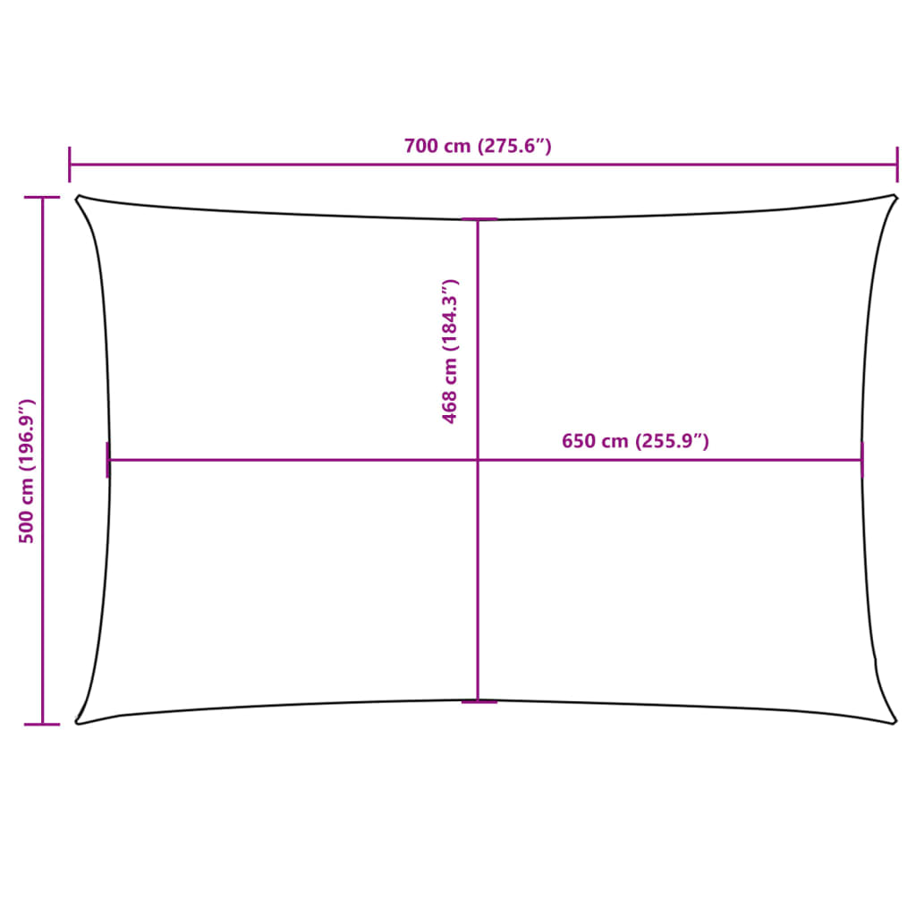 Sonnensegel Oxford-Gewebe Rechteckig 5x7 m Rot