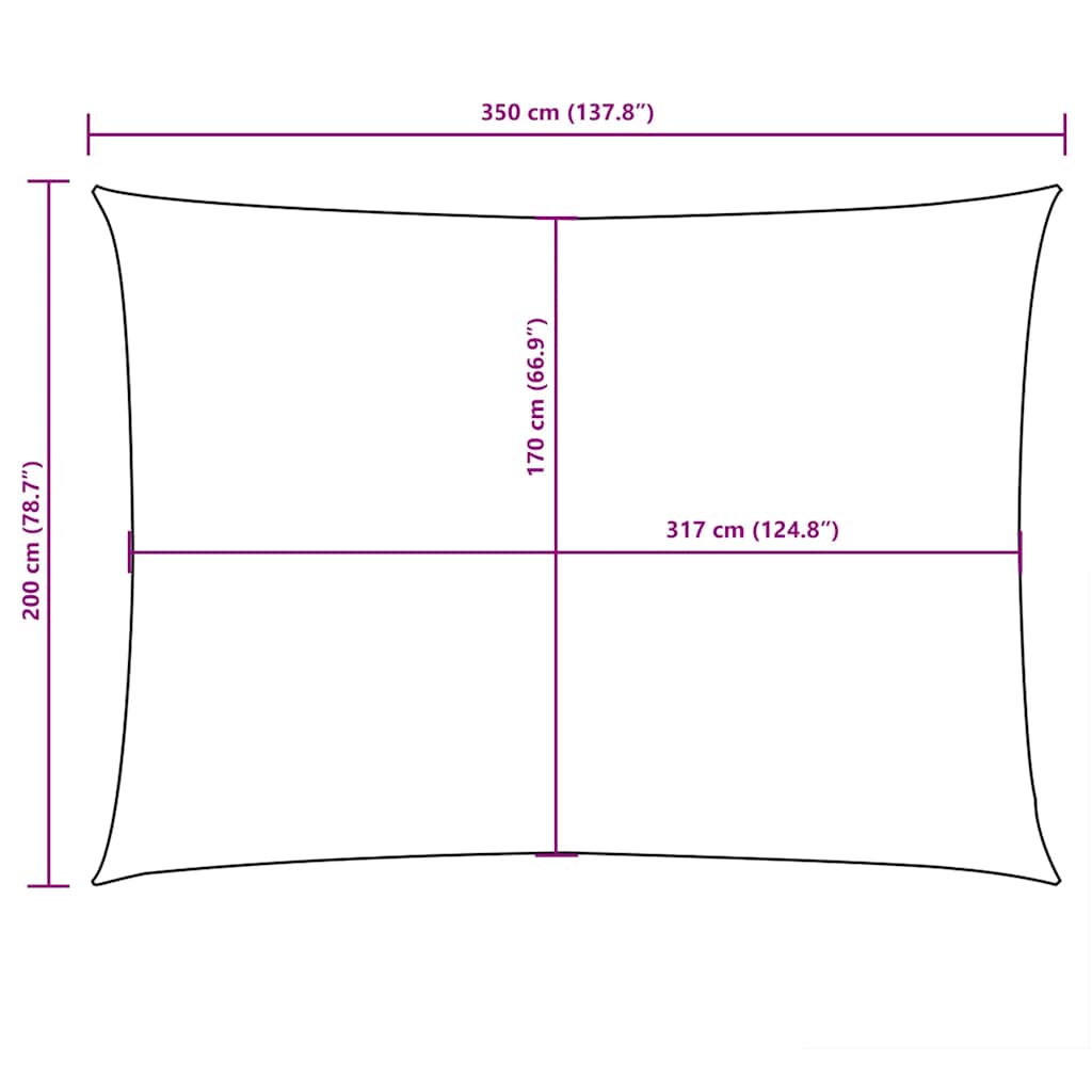 Sonnensegel Oxford-Gewebe Rechteckig 2x3,5 m Orange