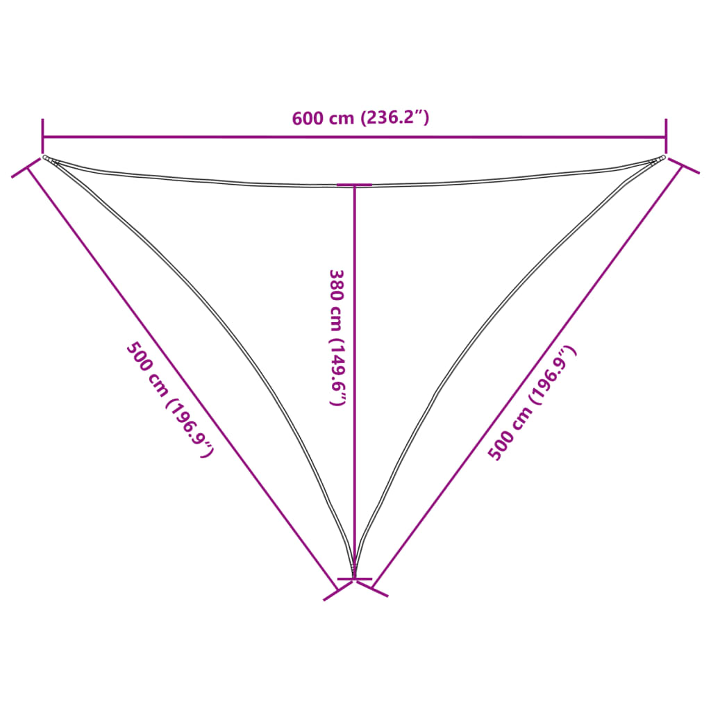 Sonnensegel Oxford-Gewebe Dreieckig 5x5x6 m Braun