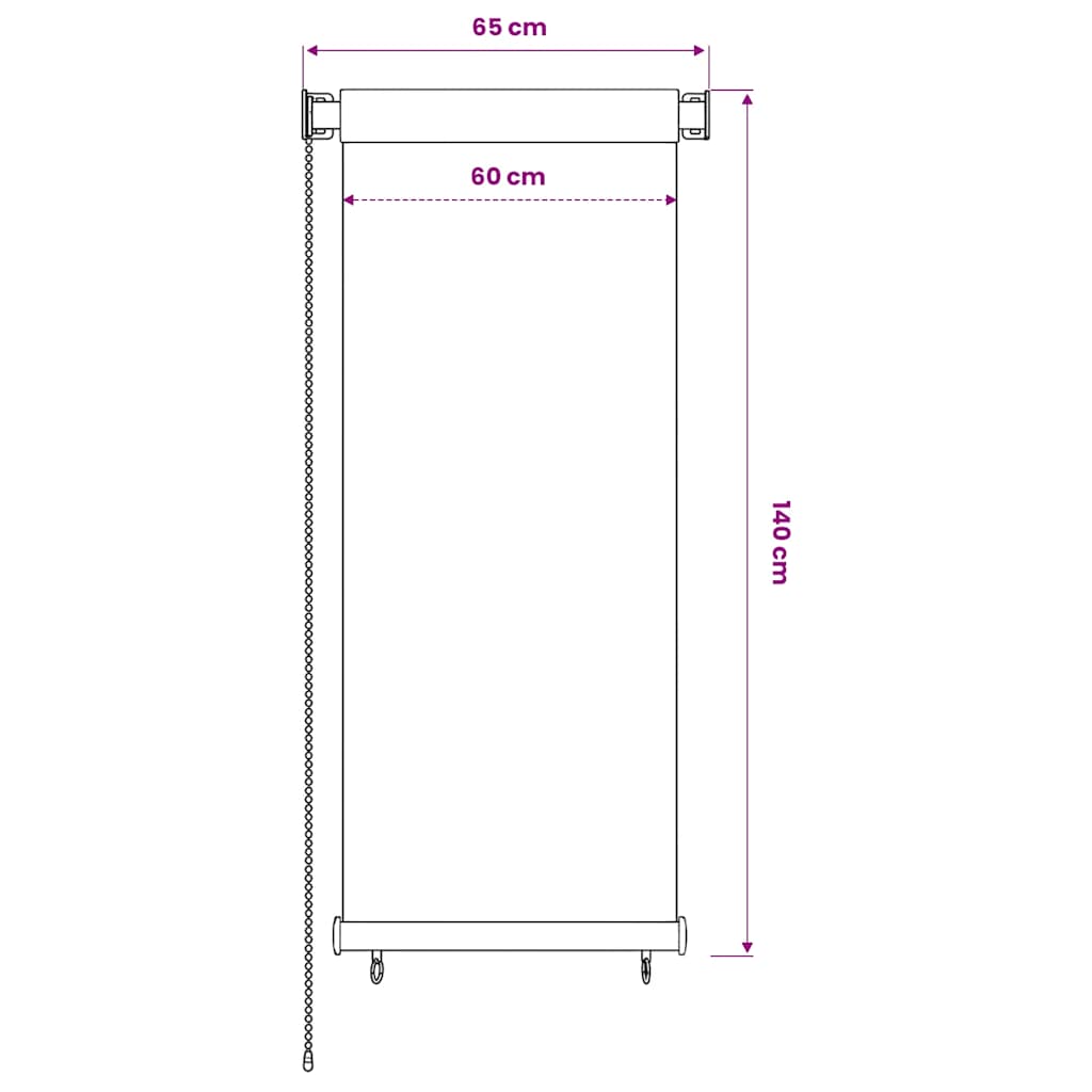 Außenrollo Creme 60x140 cm HDPE