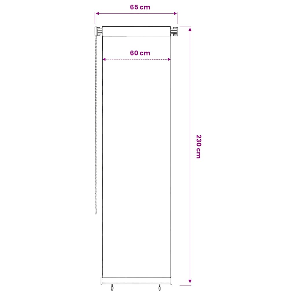 Außenrollo Creme 60x230 cm HDPE