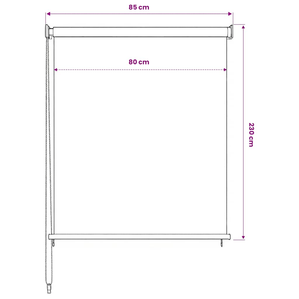 Außenrollo Weiß 80x230 cm HDPE