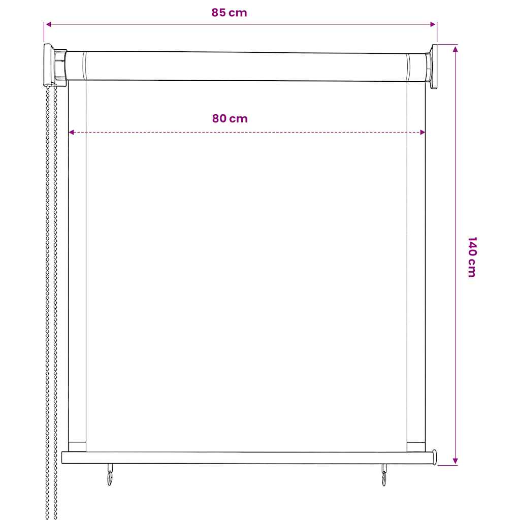Außenrollo 80x140 cm Anthrazit