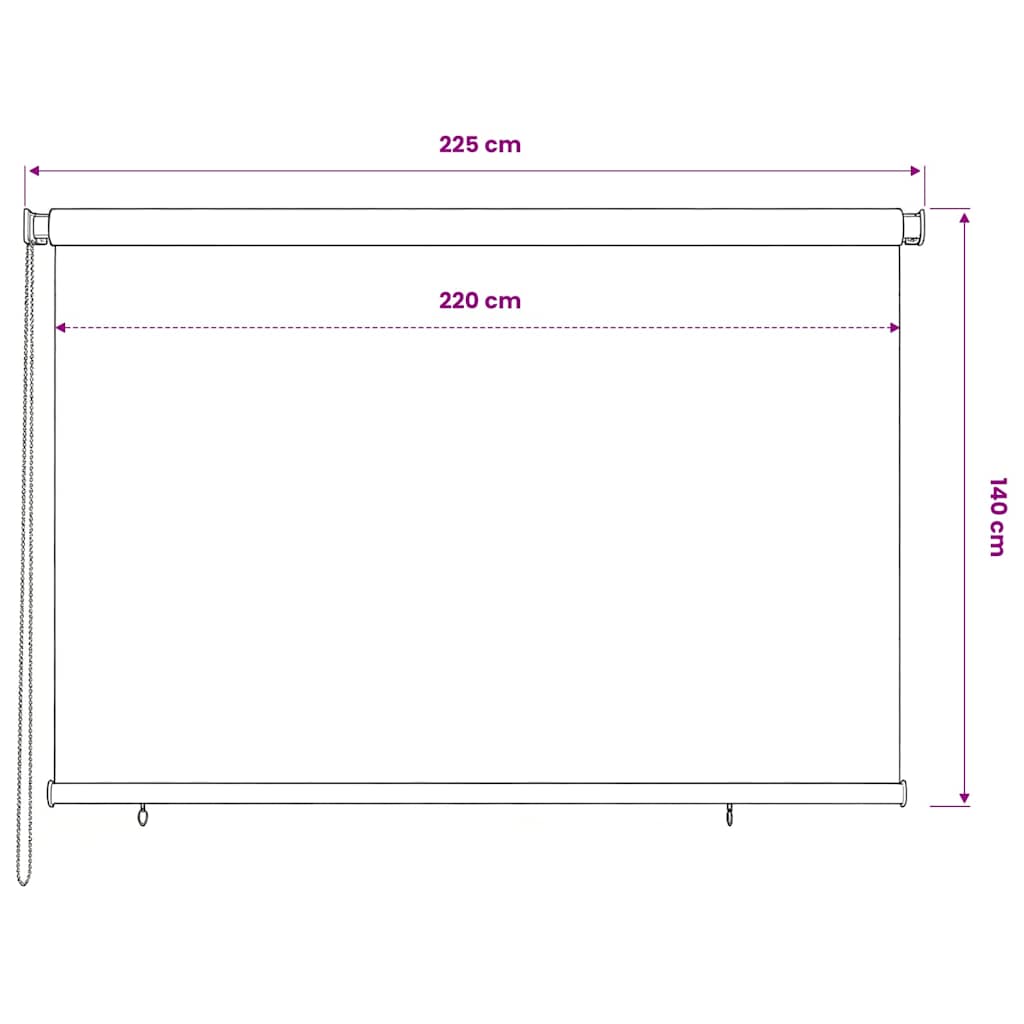 Außenrollo 220 x 140 cm Terrakotta HDPE