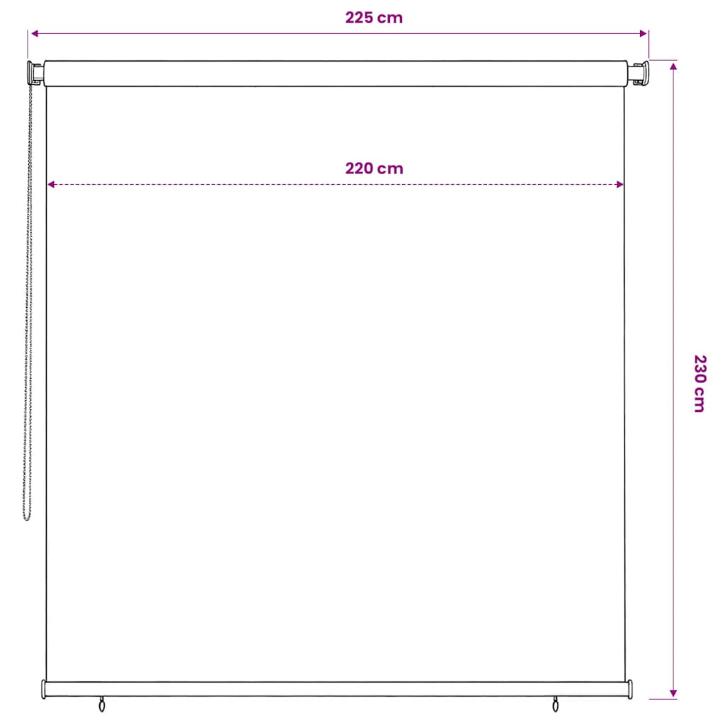 Außenrollo 220x230 cm Terrakotta HDPE