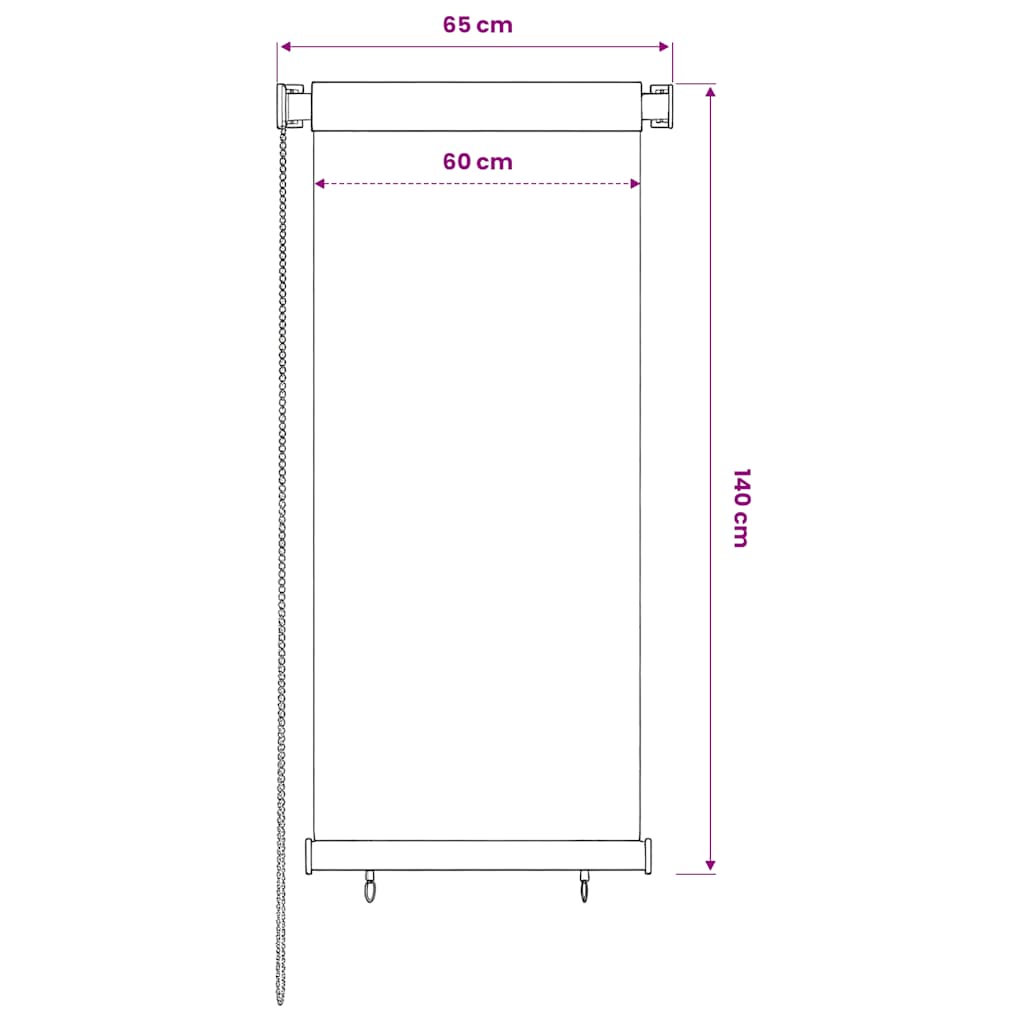 Außenrollo 60x140 cm Dunkelgrün HDPE