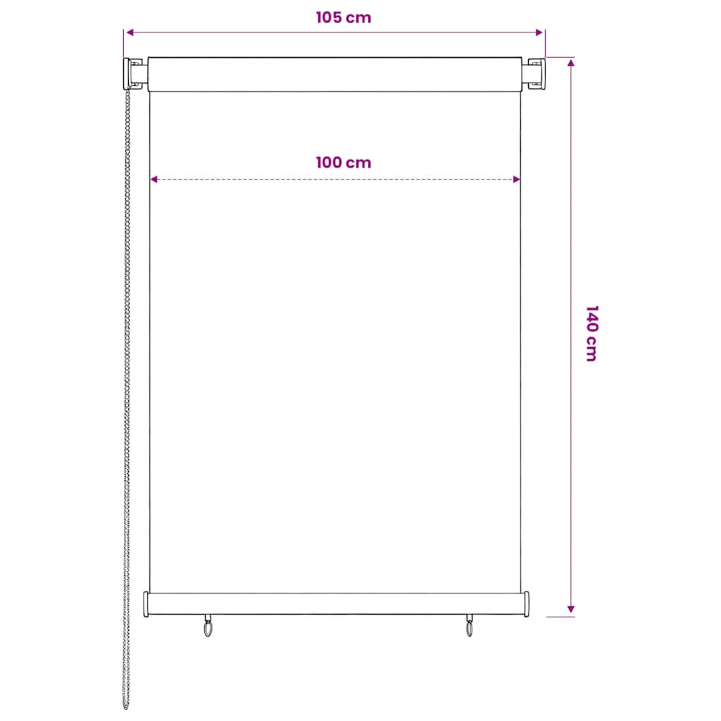 Außenrollo 100x140 cm Dunkelgrün HDPE
