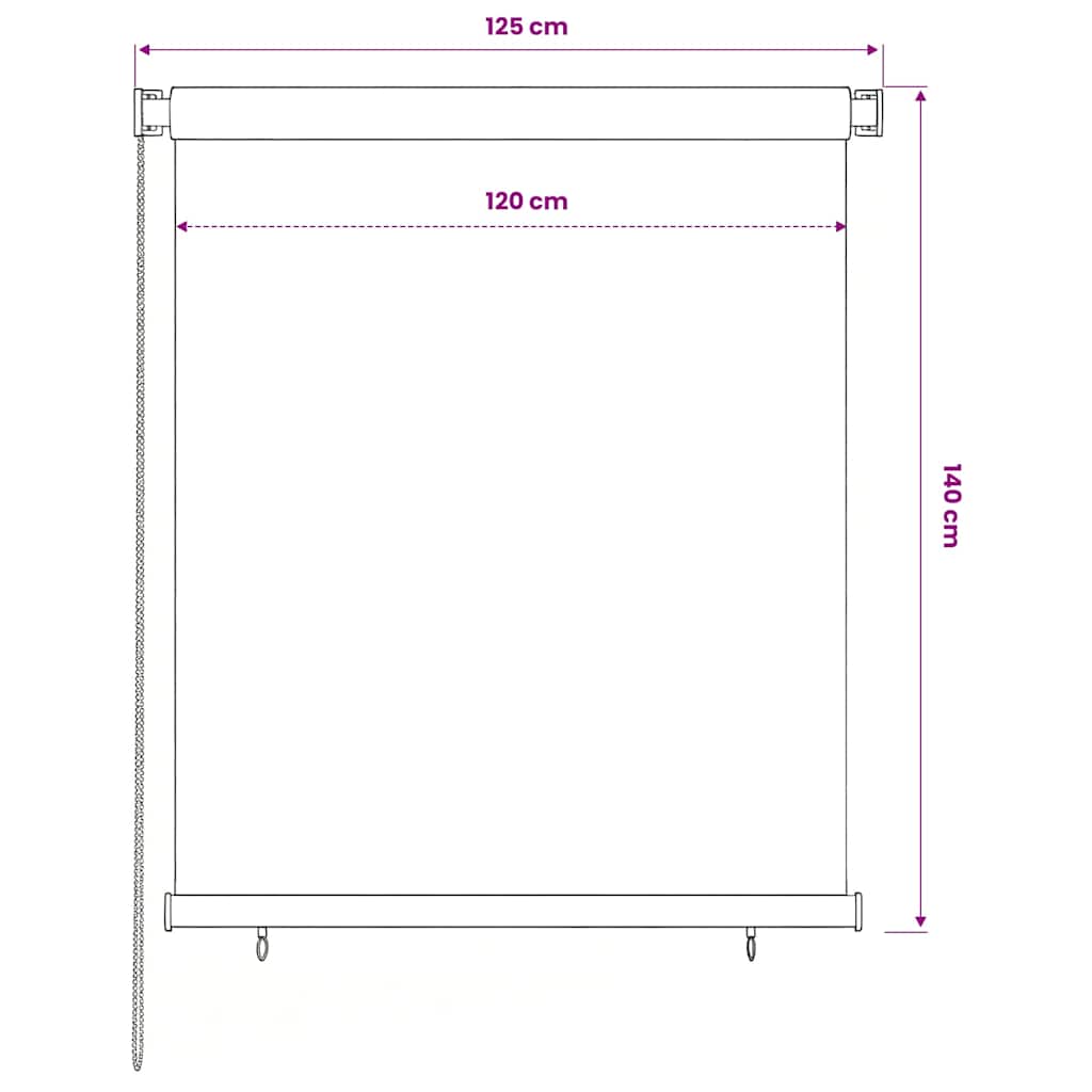 Außenrollo 120x140 cm Dunkelgrün HDPE