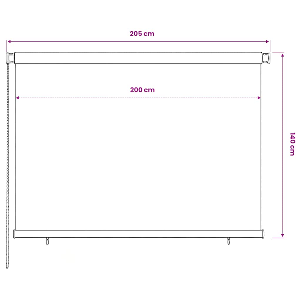 Außenrollo 200x140 cm Dunkelgrün HDPE