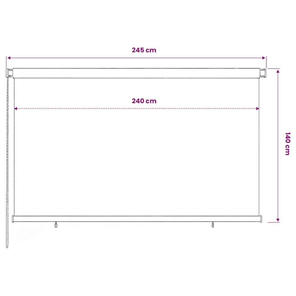 Außenrollo 240x140 cm Dunkelgrün HDPE