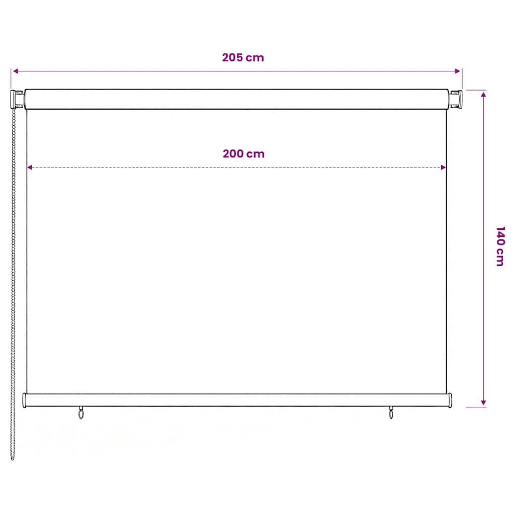 Außenrollo 200x140 cm Blau HDPE