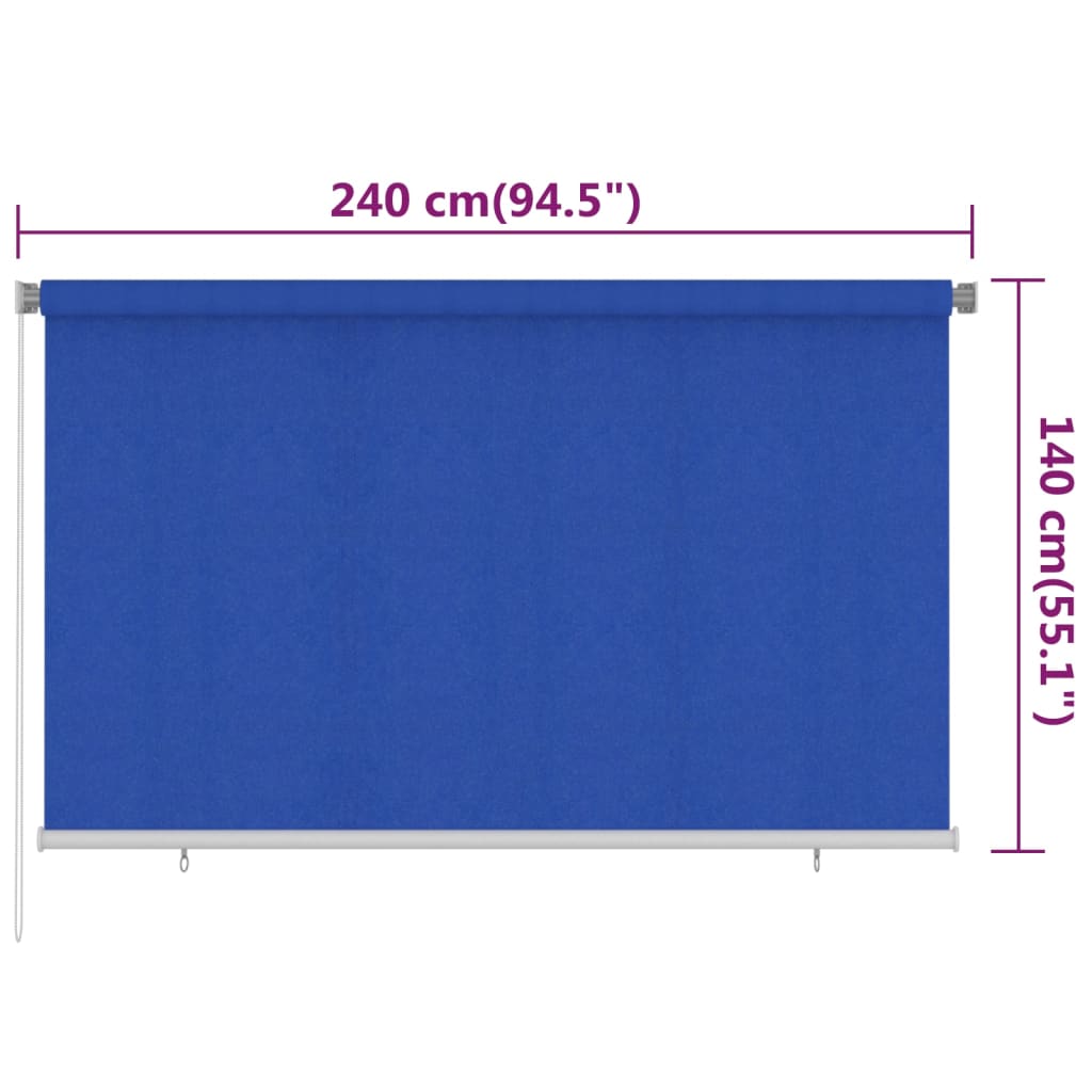 Außenrollo 240x140 cm Blau HDPE
