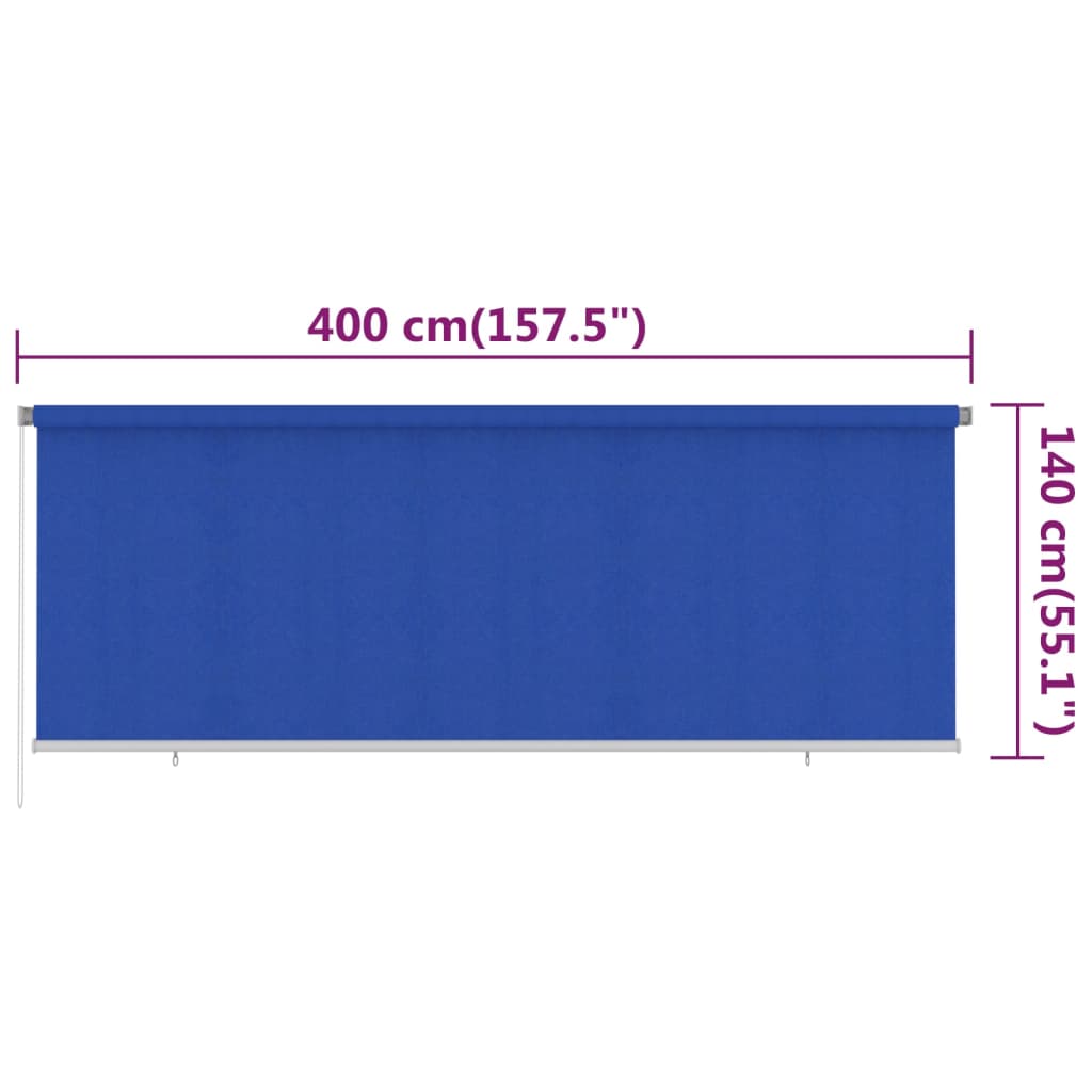 Außenrollo 400x140 cm Blau HDPE