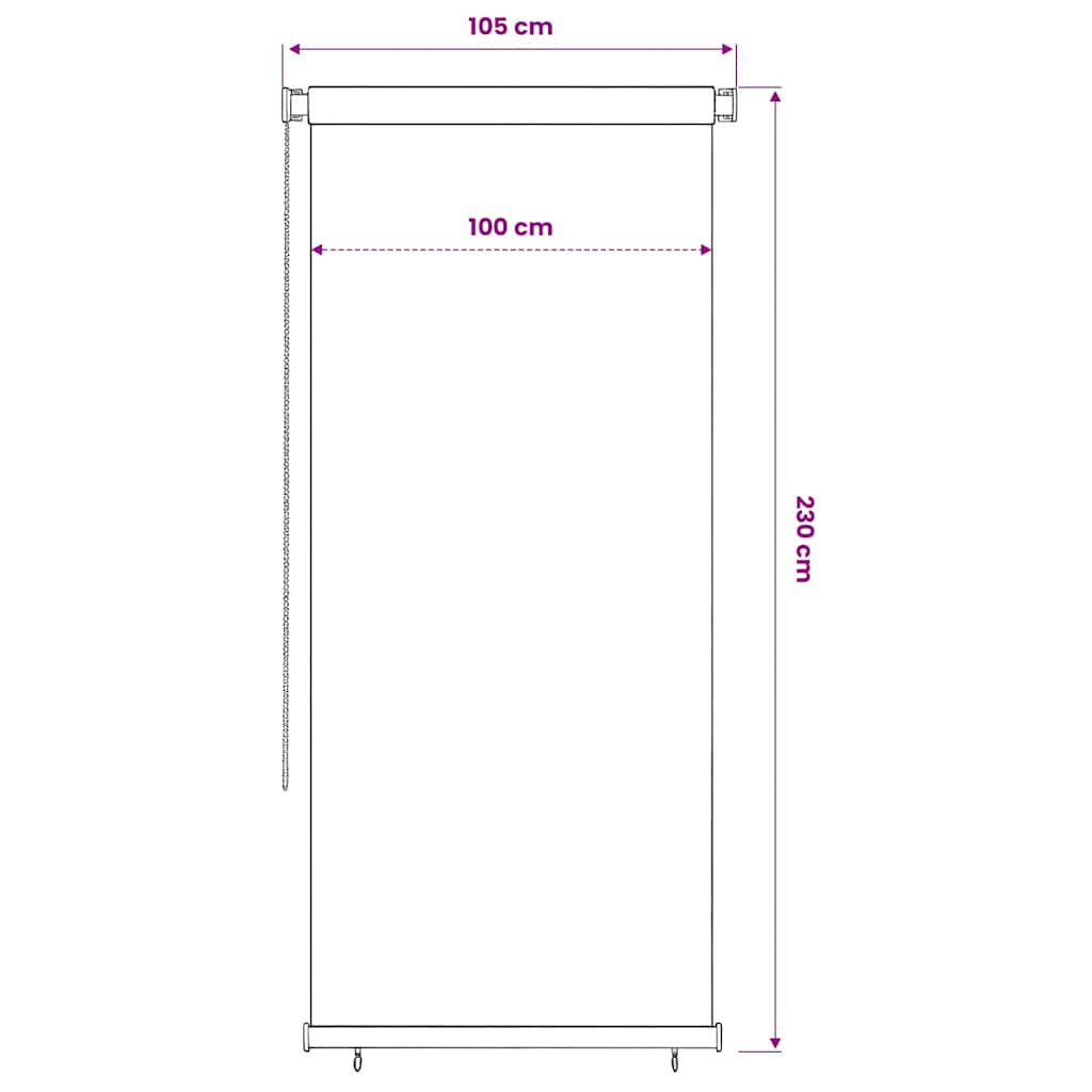 Außenrollo 100x230 cm Blau HDPE