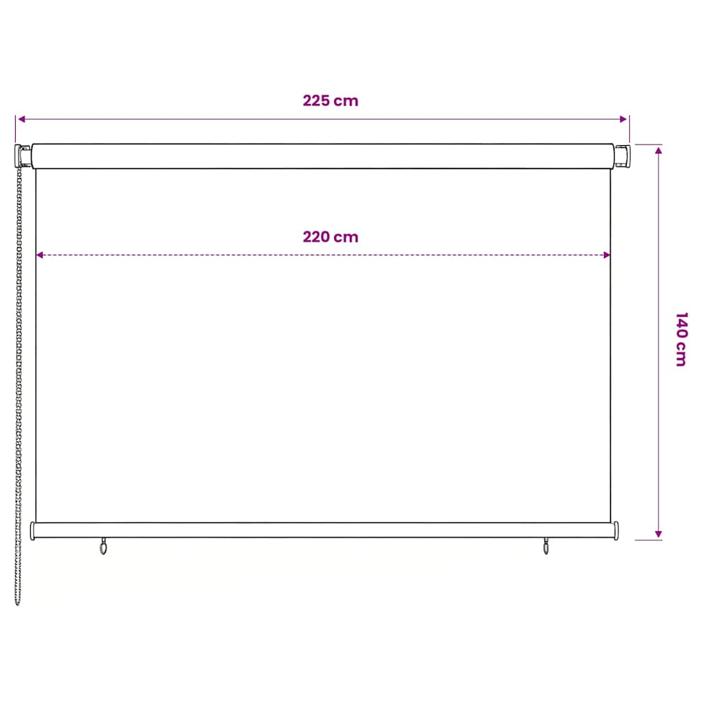 Außenrollo 220x140 cm Schwarz