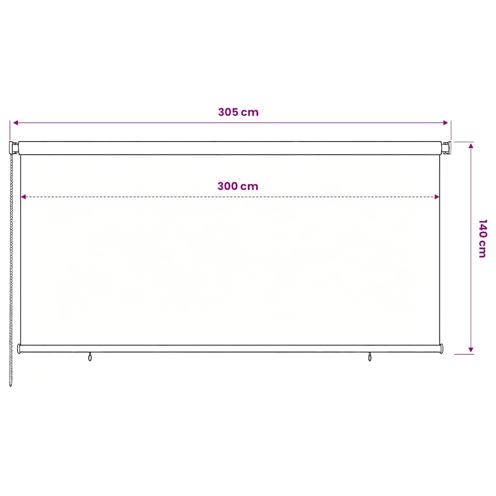 Außenrollo 300x140 cm Schwarz
