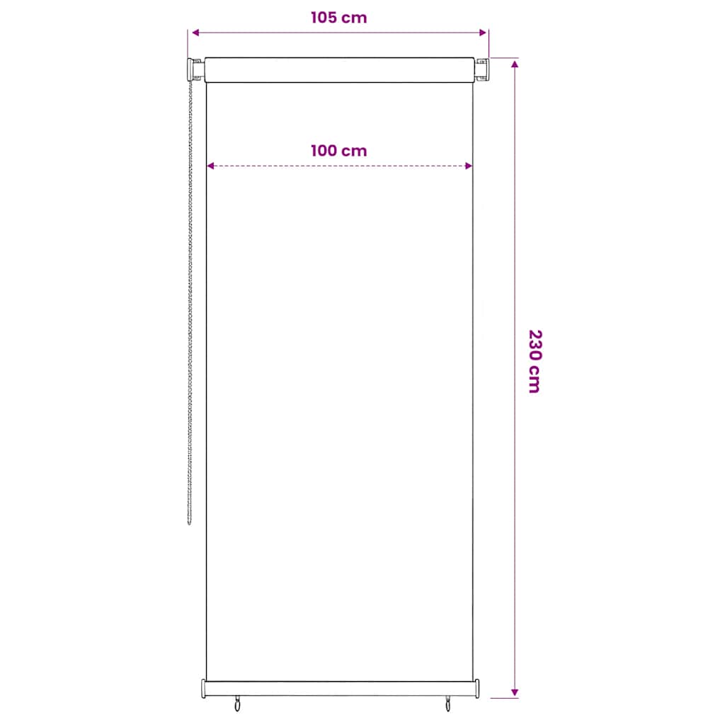 Außenrollo 100x230 cm Schwarz
