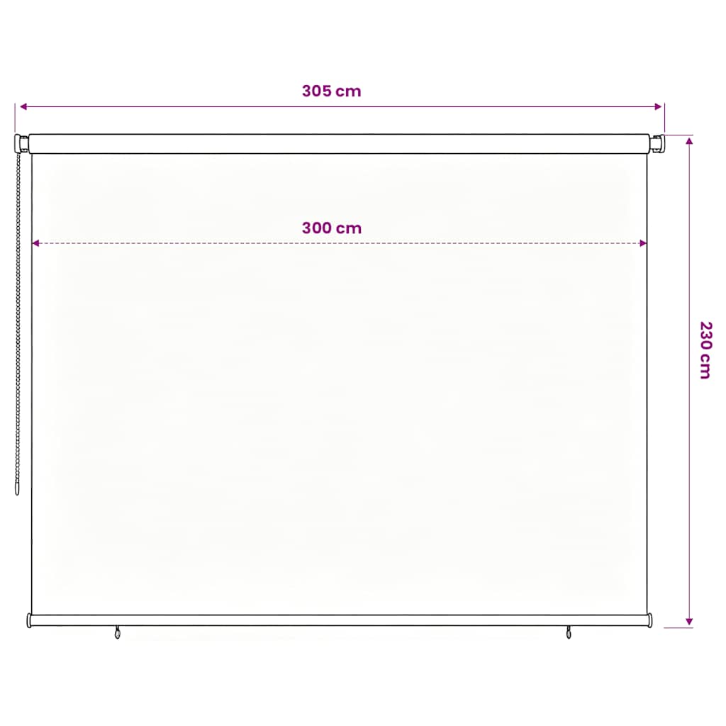 Außenrollo 300x230 cm Schwarz