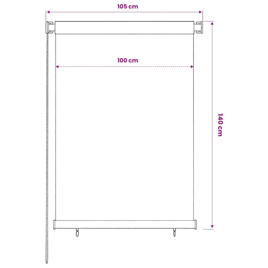 Außenrollo 100x140 cm Braun HDPE