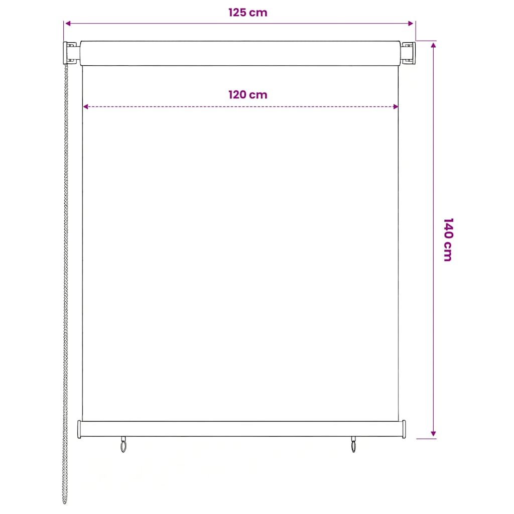 Außenrollo 120x140 cm Braun