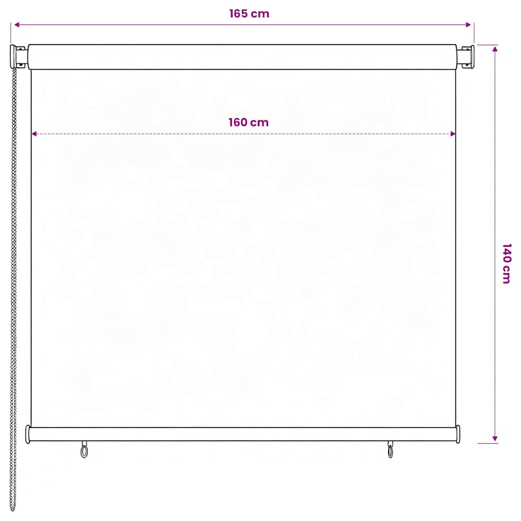Außenrollo 160x140 cm Braun HDPE