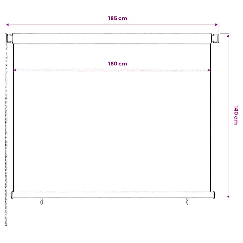 Außenrollo 180x140 cm Braun HDPE