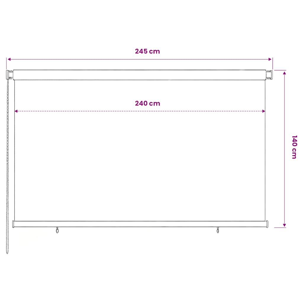 Außenrollo 240x140 cm Braun HDPE