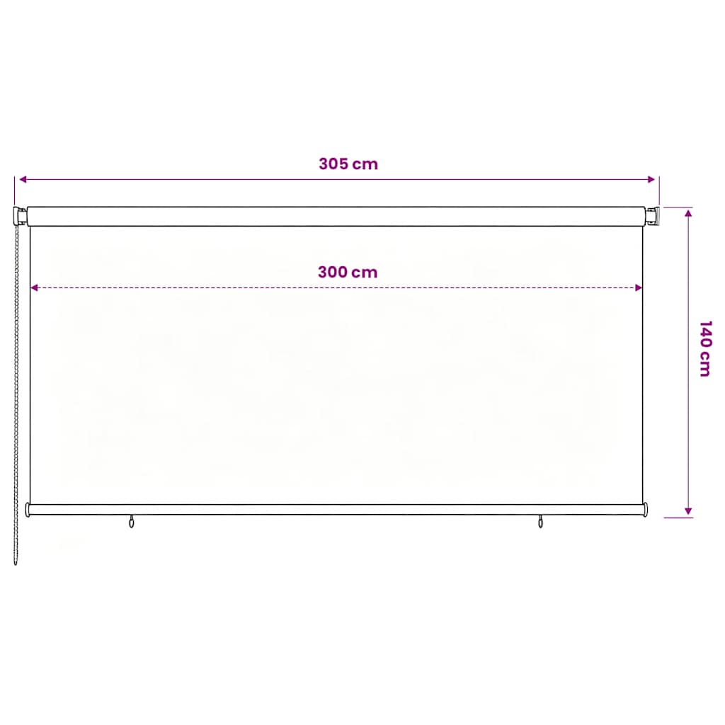 Außenrollo 300x140 cm Braun HDPE