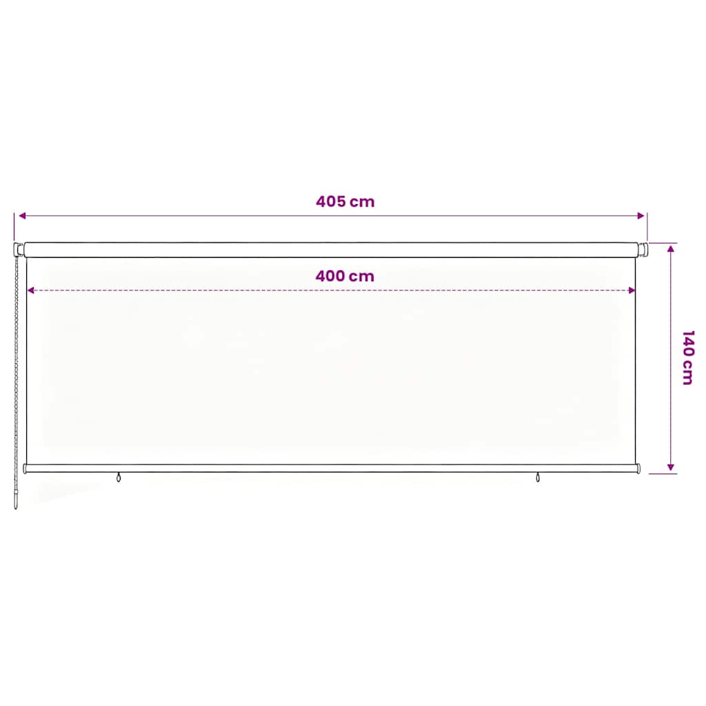 Außenrollo 400x140 cm Braun HDPE