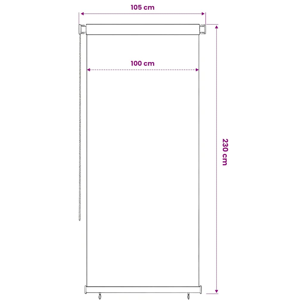 Außenrollo 100x230 cm Braun HDPE