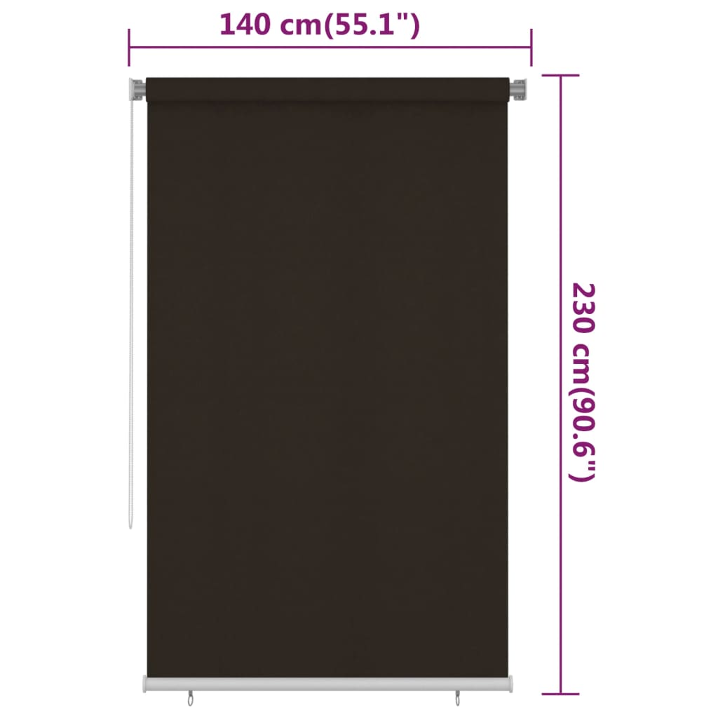 Außenrollo 140x230 cm Braun HDPE