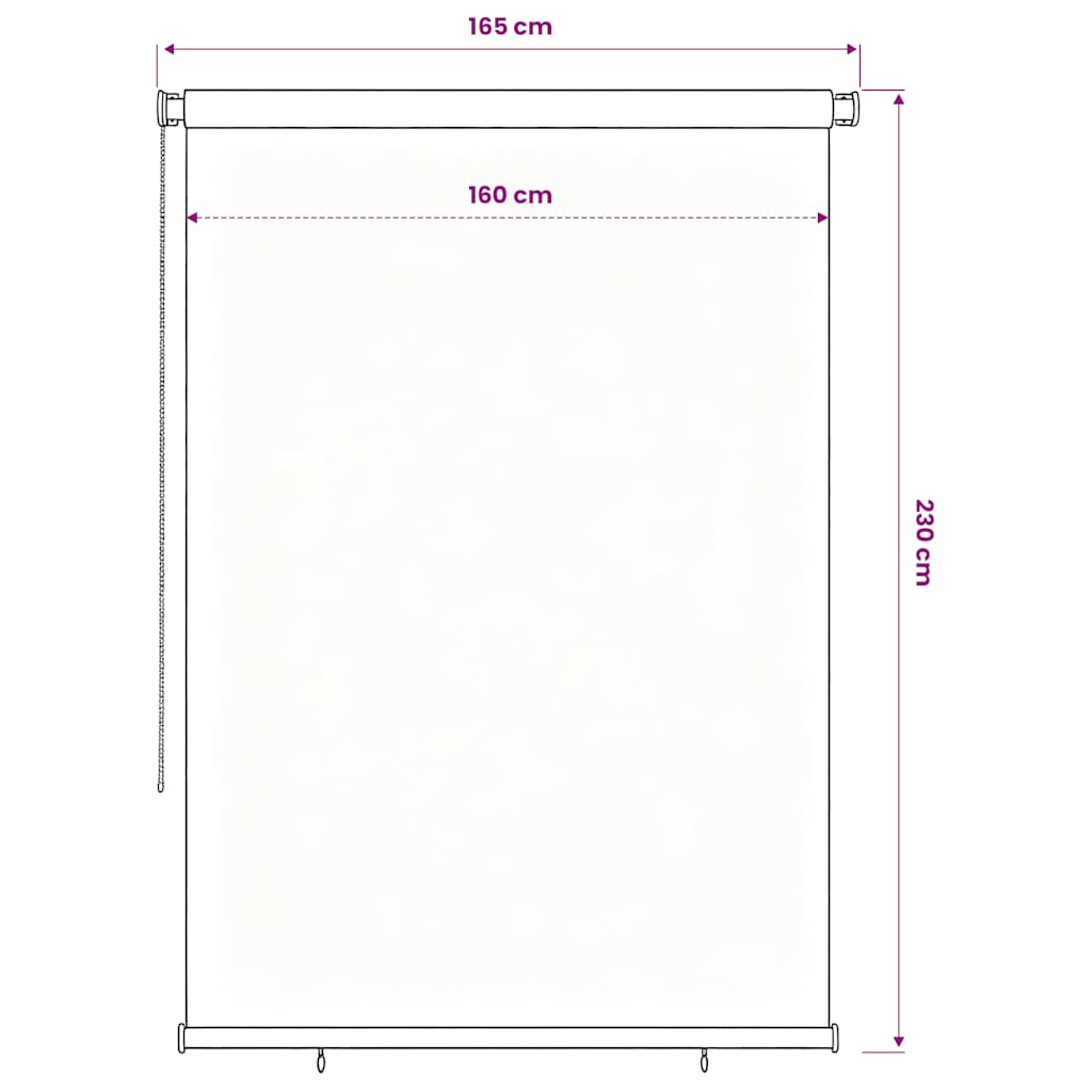Außenrollo 160x230 cm Braun HDPE
