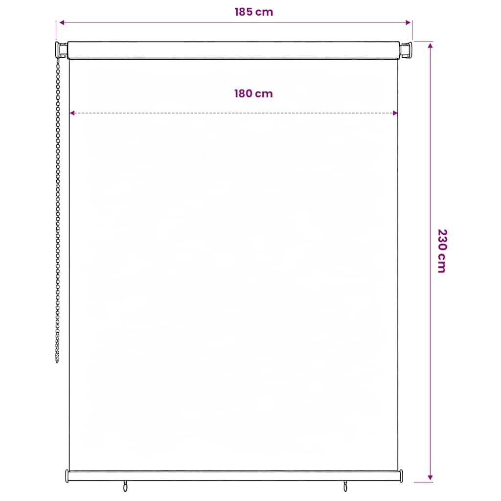Außenrollo 180x230 cm Braun
