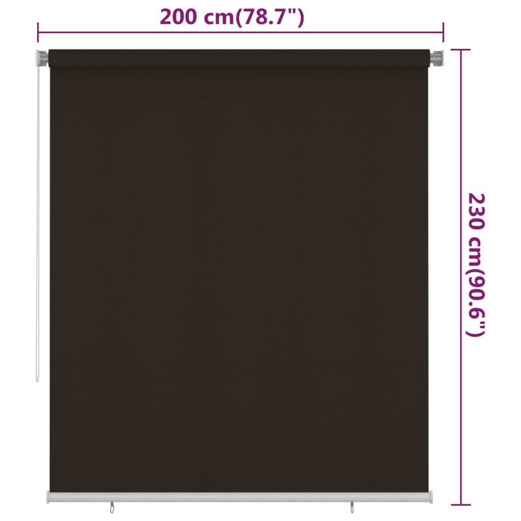 Außenrollo 200x230 cm Braun HDPE