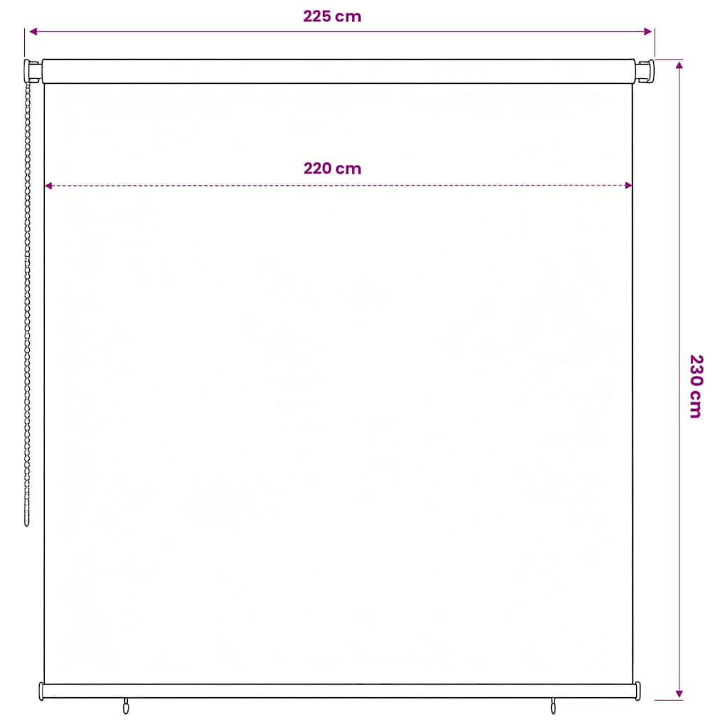 Außenrollo 220x230 cm Braun HDPE