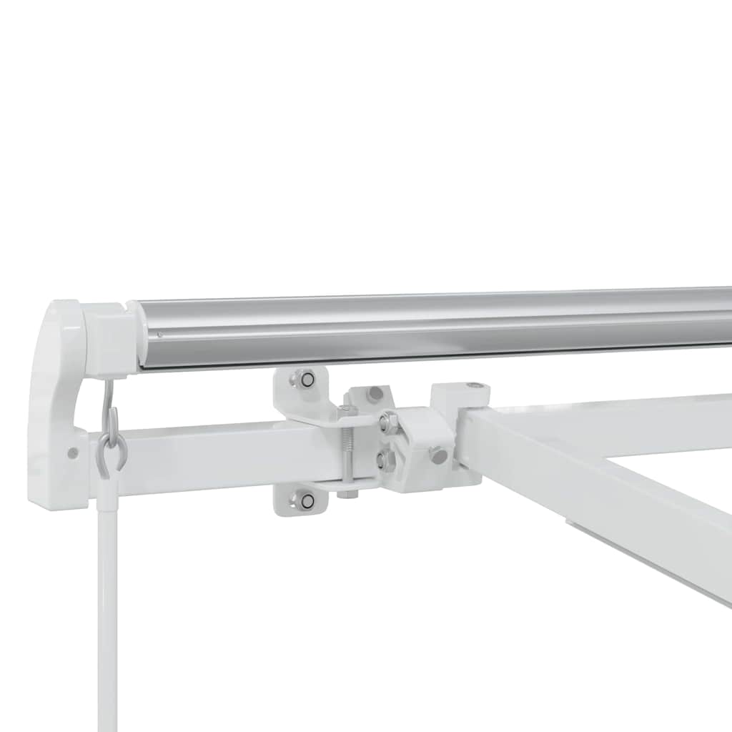 Markisenrahmen mit LED-Lichtleisten Weiß 350 x 250 cm Aluminium