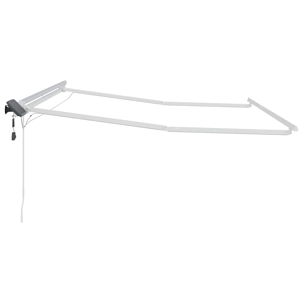 Markisenrahmen mit LED-Lichtleisten Weiß 350 x 250 cm Aluminium
