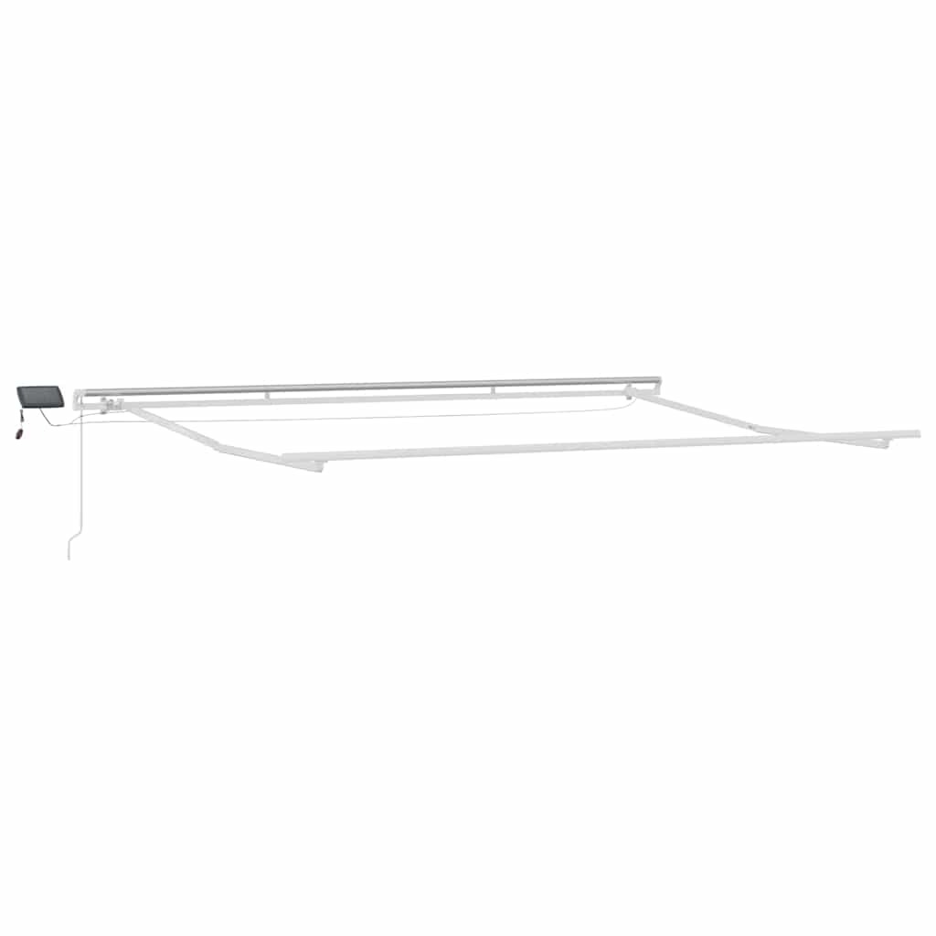 Markisenrahmen mit LED-Lichtleisten Weiß 450 x 300 cm Aluminium