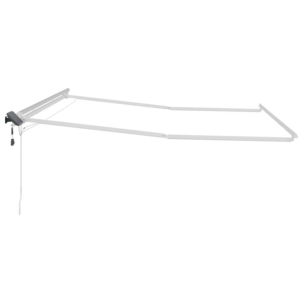 Markisenrahmen mit LED-Lichtleisten Weiß 450 x 300 cm Aluminium