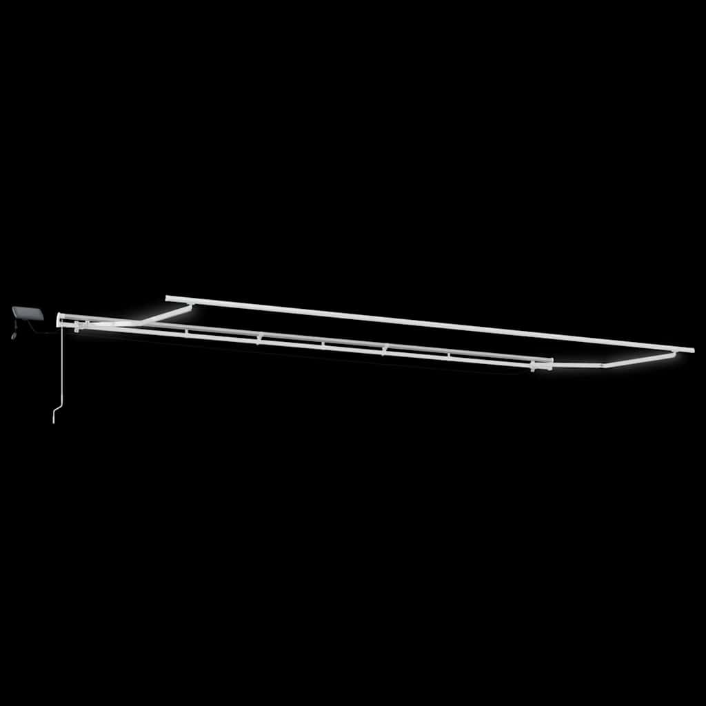 Markisenrahmen mit LED-Lichtleisten Weiß 600 x 300 cm Aluminium