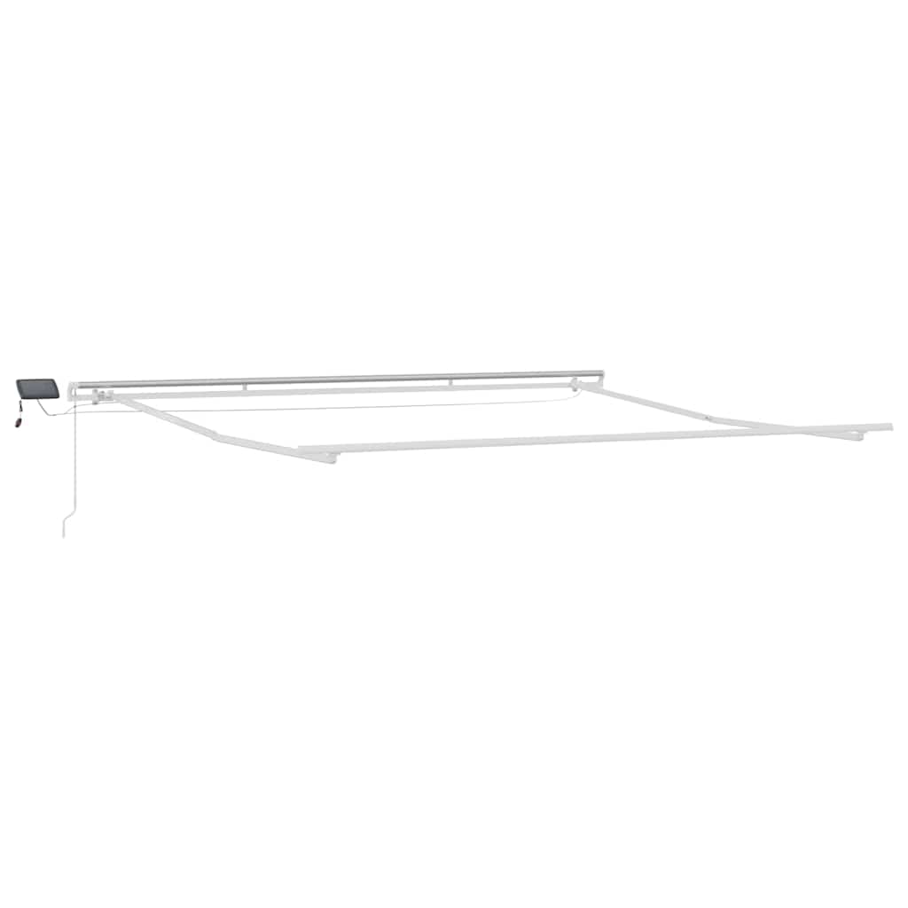 Markisenrahmen mit LED-Lichtleisten Weiß 500 x 350 cm Aluminium