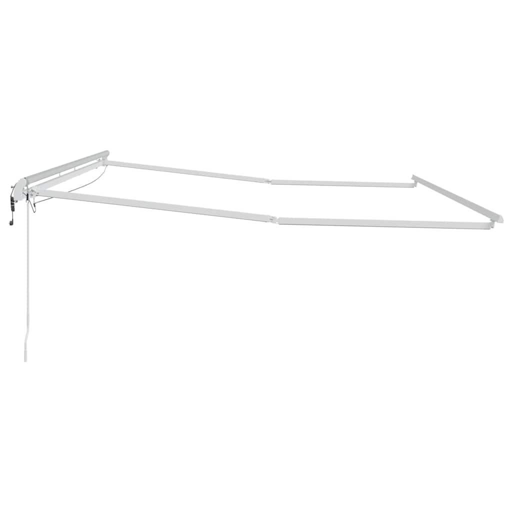 Markisenrahmen mit LED-Lichtleisten Weiß 450 x 300 cm Aluminium